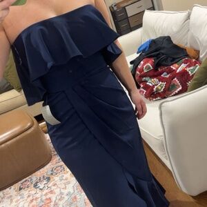 WAYF Noelia Strapless Ruffle Gown